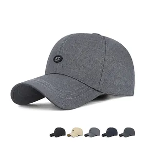 Baseball Cap Men Sun Protection Adjustable Metal Buckle Polyester Twill Casual Outdoor Sport Hat SP Letter Embroidery
