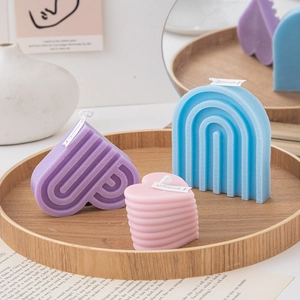 Heart Shaped Scented Candle Arch Bridge Geometric Paraffin Wax Home Decor Wedding Gift Macaron Color Ins Style Fragrance