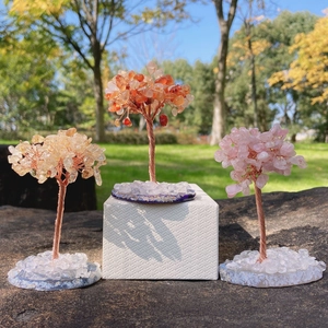 Amethyst and crystal tree of life with agate base for home and Christmas decoration