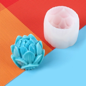 3D lotus peony flower silicone mold for DIY candles and aromatherapy soap making