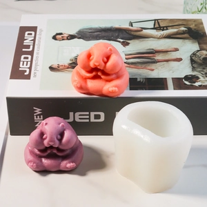 Cute hamster shaped silicone mold for DIY candles and creative gypsum home decorations