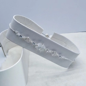 925 Sterling Silver Bracelet Cat's Eye Stone Zirconia Four Leaf Clover Flower Adjustable Slider Clasp Women