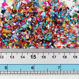 Mix of colorful 2-8mm irregular glass stones and beads for DIY craft nail art decoration