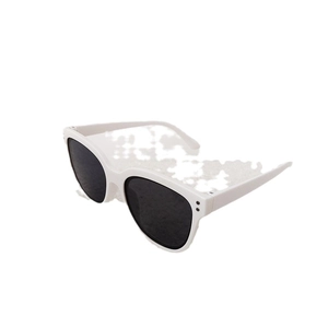 Minimalist white plastic sunglasses for kids featuring dark lenses and rivet detail