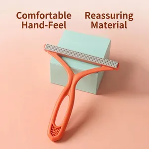 Manual double-sided hair removal brush for pet hair and clothes lint cleaning orange