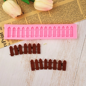Garden Fence Silicone Mold Flexible Wood Grain Texture Hedge Shape For Fondant Chocolate Cake Decoration DIY Baking