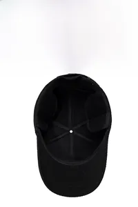 Detail of winter wool baseball cap featuring warm ear flaps and thick insulated lining