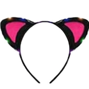 Cute black and pink cat ear headband for cosplay, parties, and festive photo props