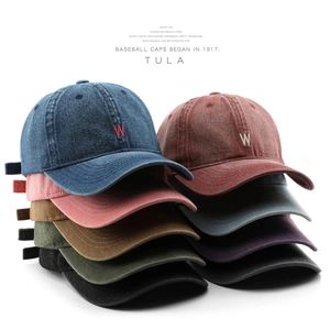 Retro Washed Denim Baseball Cap Letter W Embroidery Adjustable Curved Brim Sunshade Streetwear Hat For Men Women