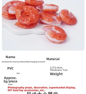 Detailansicht eines PVC-Garnelen-Modells mit Maßen von 2.5x2.8cm für Dekorationen