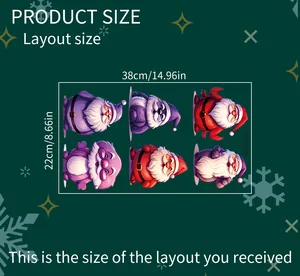 Detail showing dimensions of Santa Claus wall sticker measuring 38cm wide by 22cm high