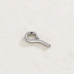 Polished stainless steel eye pins for jewelry making, 9-shaped needle connectors