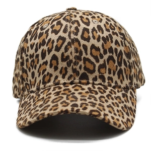Gorra de béisbol clásica con estampado de leopardo y visera curva de algodón