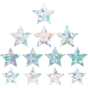 Rainbow prism star window film stickers with holographic suncatcher visual effect
