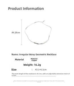 Detaillierte Ansicht der unregelmäßigen Silberhalskette mit 43,1cm Länge und Kupfermaterial