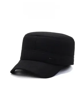 Detailed view of winter wool cadet cap featuring a metallic CLASSIC side plate decoration