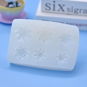 6-cavity flower silicone mold for DIY baking, fondant cakes and handmade chocolate crafts