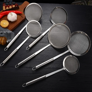 Stainless Steel Fine Mesh Strainer Spoon Oil Skimmer With Long Handle Kitchen Cooking Colander For Skimming