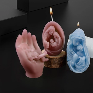 Moules en silicone pour bougies bébé et sainte famille pour bricolage résine et plâtre