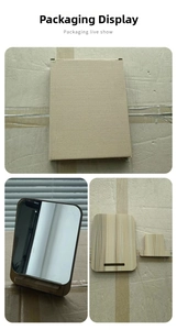 Flat pack packaging showing the desktop wooden makeup mirror and detachable stand components