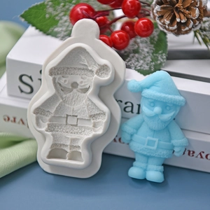 Santa Claus DIY silicone mold for cake and soap making with festive Christmas decor