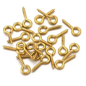 Golden stainless steel eye pins for DIY jewelry making and necklace connectors