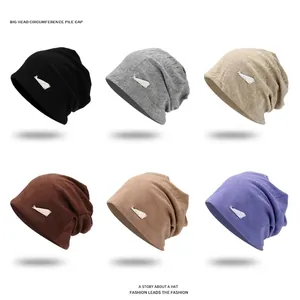 Berretto Slouchy Da Donna In Maglia Poliestere Cotone Caldo Foderato In Pile Skull Cap Con Etichetta In Metallo Per Autunno Inverno