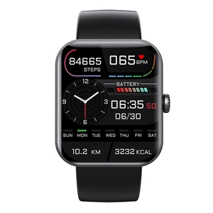 F57L Smart Watch with black silicone strap monitoring heart rate and activity data