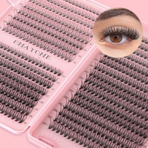 DIY cluster eyelash extension kit 10D 20D synthetic lashes 9-16mm mix length cat eye style
