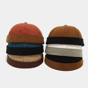 Stylish cotton docker miki hats in multiple colors with classic stitched panel design