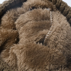 Winter thermal knit beanie featuring thick fleece lining for cold weather outdoor protection