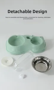 Distributeur d'eau automatique pour animaux avec gamelle inox et design démontable
