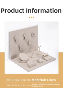 Schmuckständer Set aus Leinen für Halsketten und Ringe zur Schaufensterdekoration