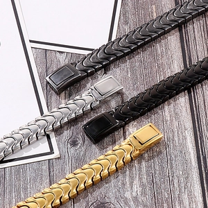 Dragon bone chain bracelet in gold silver black and grey stainless steel colors