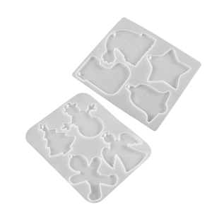 Stampi natalizi in silicone per creare ornamenti in resina di pupazzi di neve e campane