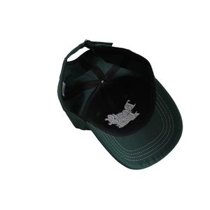 Casquette de baseball vert foncé pour enfants avec broderie blanche et sangle ajustable