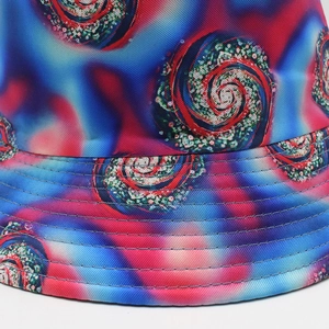 3D star galaxy print reversible bucket hat with durable twill fabric and reinforced stitching
