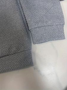 Vestido sudadera casual gris para mujer con puños acanalados y tejido con textura suave