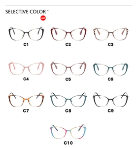 Selective color guide for cat-eye glasses frames with ten different stylish color options