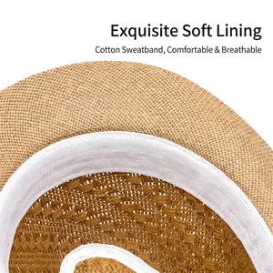 Men's summer straw jazz hat featuring a soft breathable cotton sweatband for comfort