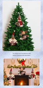 Charming burlap Christmas dolls featuring snowman and reindeer for festive home decoration