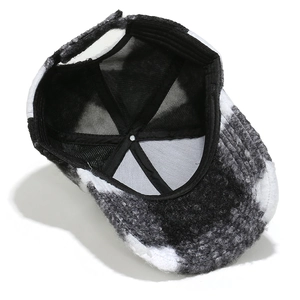 Detailed view of winter baseball cap interior featuring breathable mesh and warm fleece texture