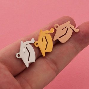 Polished stainless steel graduation cap pendants in gold, silver, and rose gold finishes