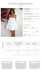Size guide for tiered ruffle mini dress including length bust and waist measurements