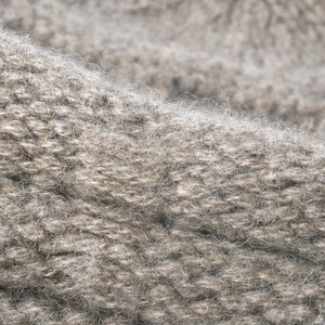 Women's warm oatmeal knit bucket hat with thick wool texture for autumn and winter style