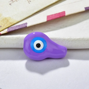 Purple resin calabash evil eye beads for DIY jewelry making and handmade accessories