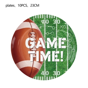 10-pack of 23cm American football themed paper plates for super bowl party game time decor