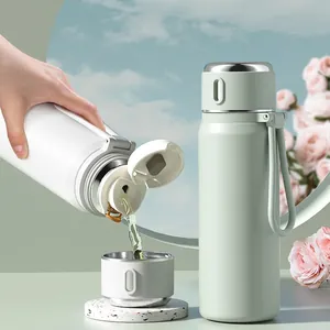 Smart LED Temperature Display 316 Stainless Steel Vacuum Flask With Cup Lid Tea Infuser Portable Leak Proof Bottle