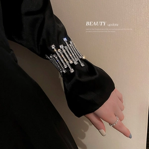 Multi Row Sparkly Rhinestone Crystal Bracelet Alloy Luxury Cuff Bangle Fashion Statement Jewelry For Women