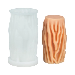 Stampo in silicone testurizzato a onde per candele fai da te e gesso con rilievo 3D